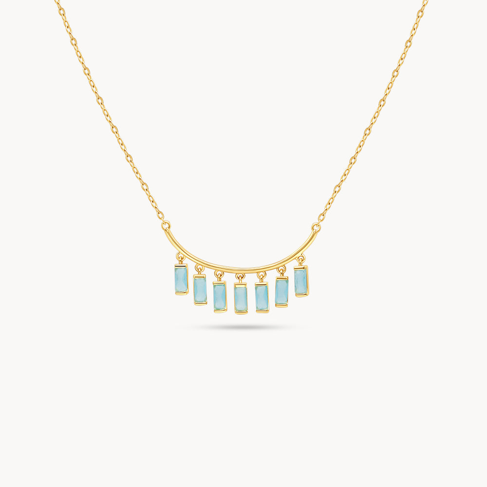 Aquamarine Arc Necklace