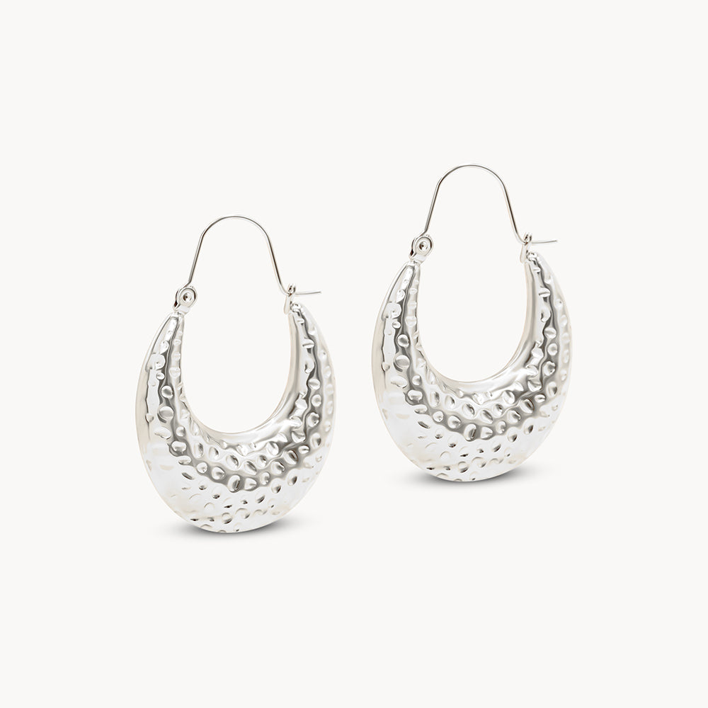 Hammered Crescent Earrings