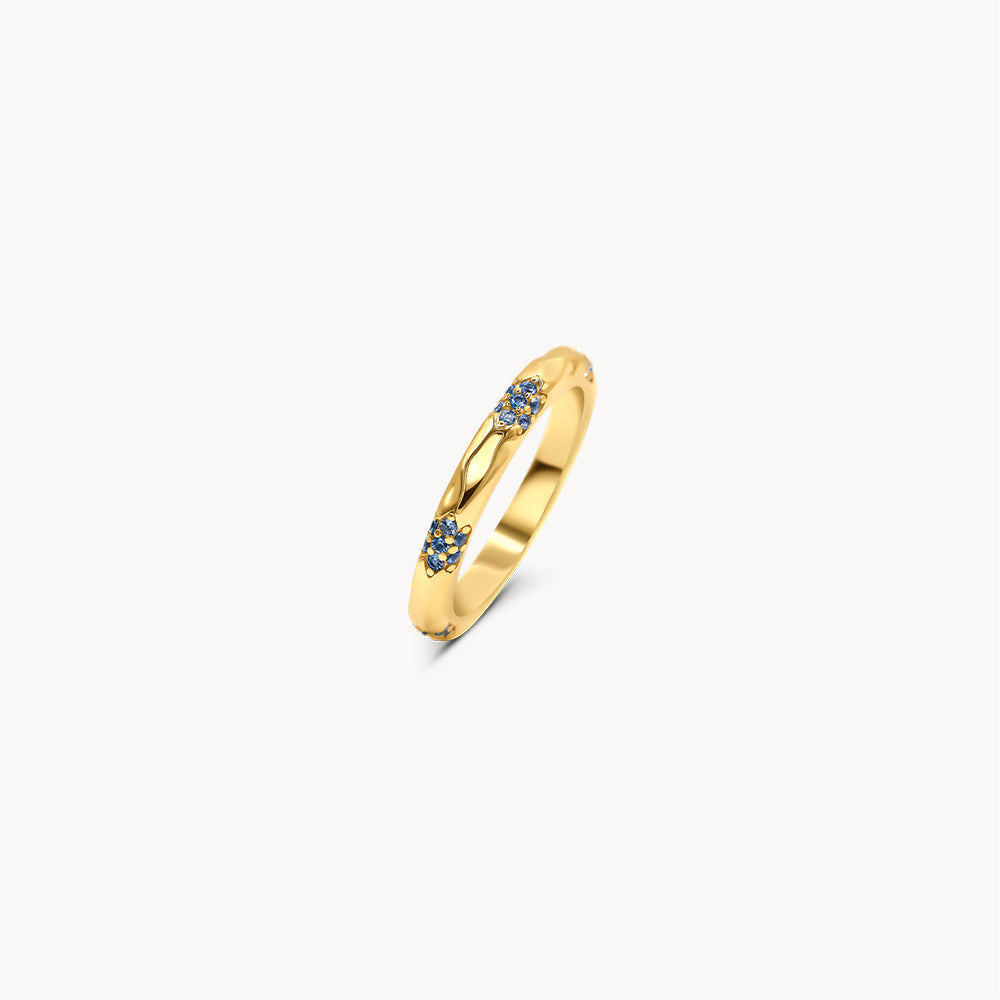 Blue Hammered Ring