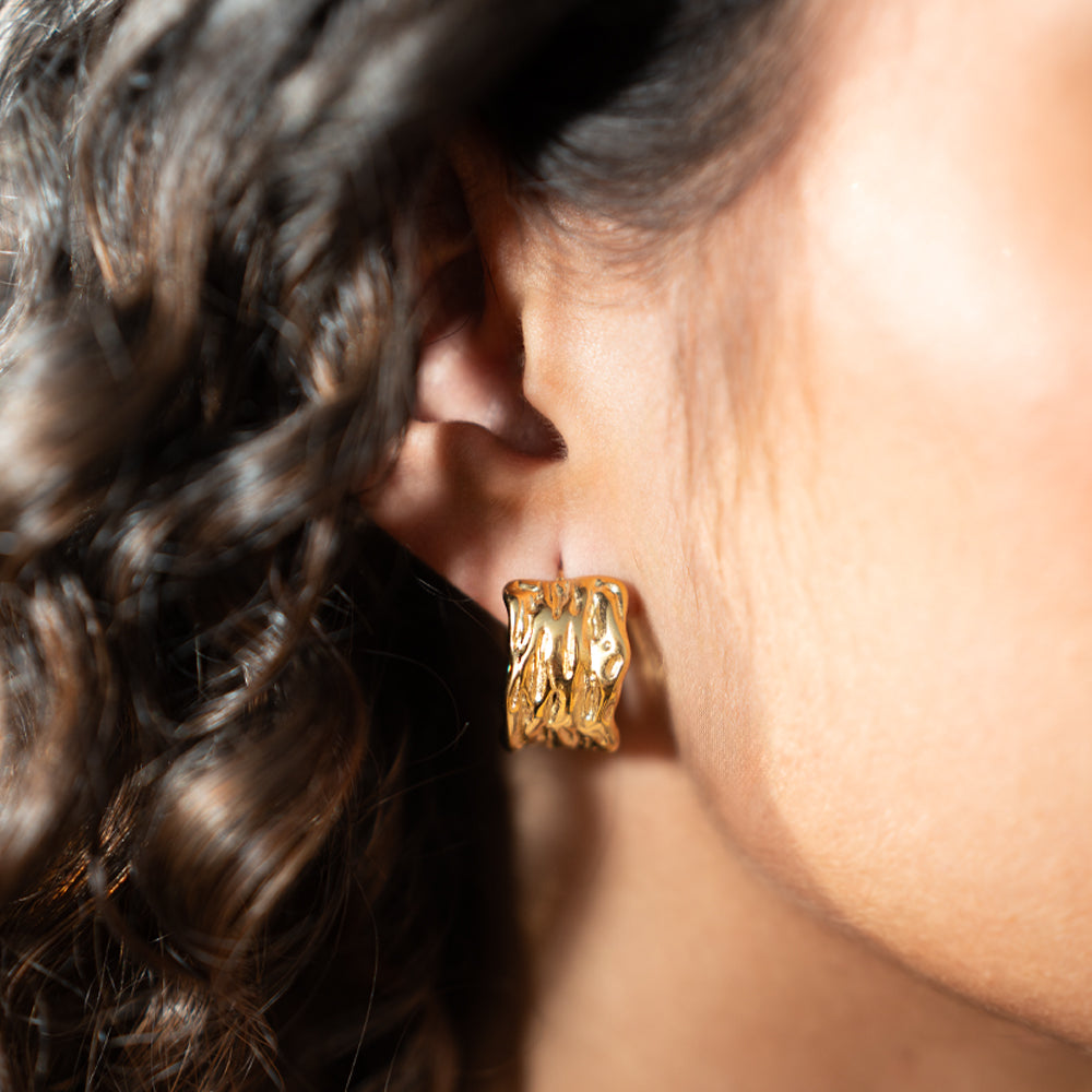 Chunky Hammered Hoops