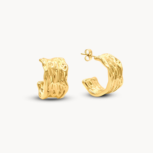 Chunky Hammered Hoops