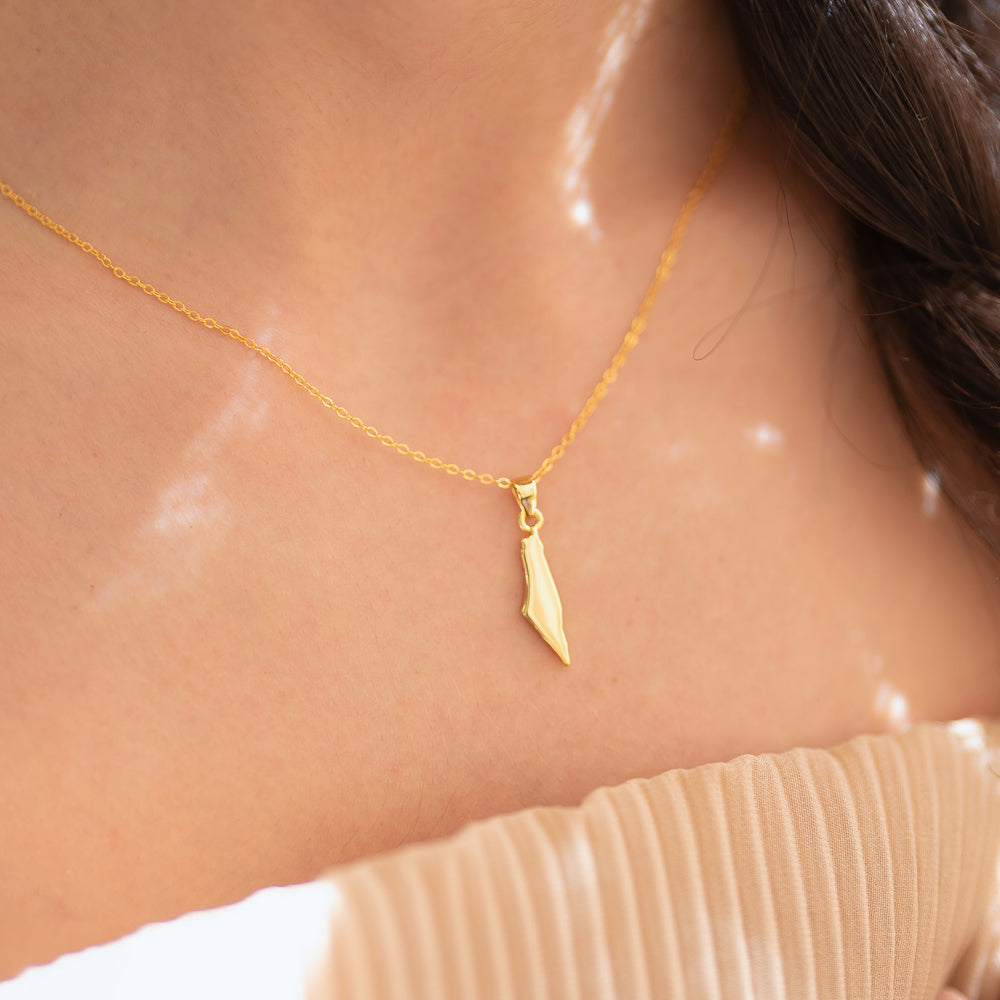 Map of Palestine Necklace