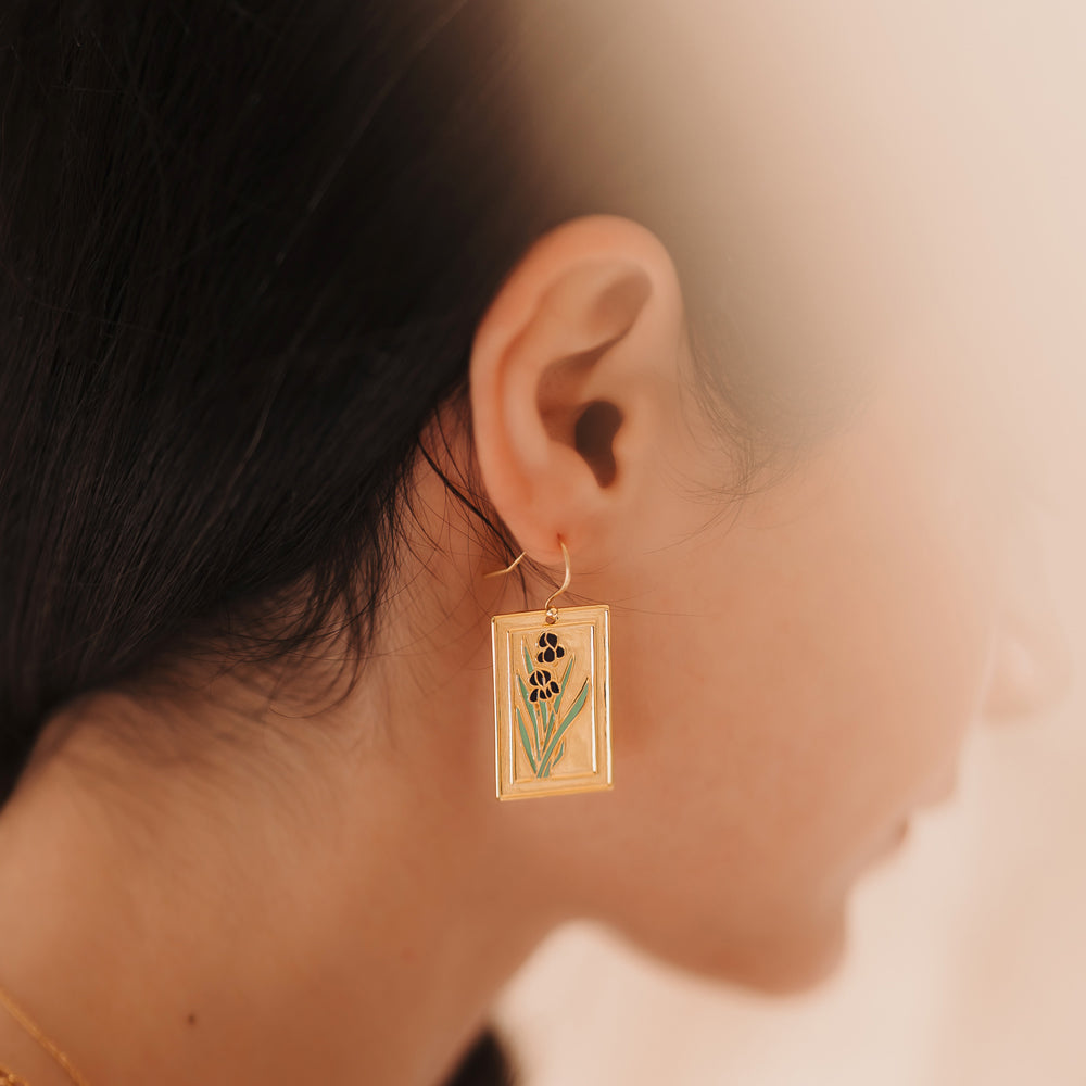 Black Iris Earrings