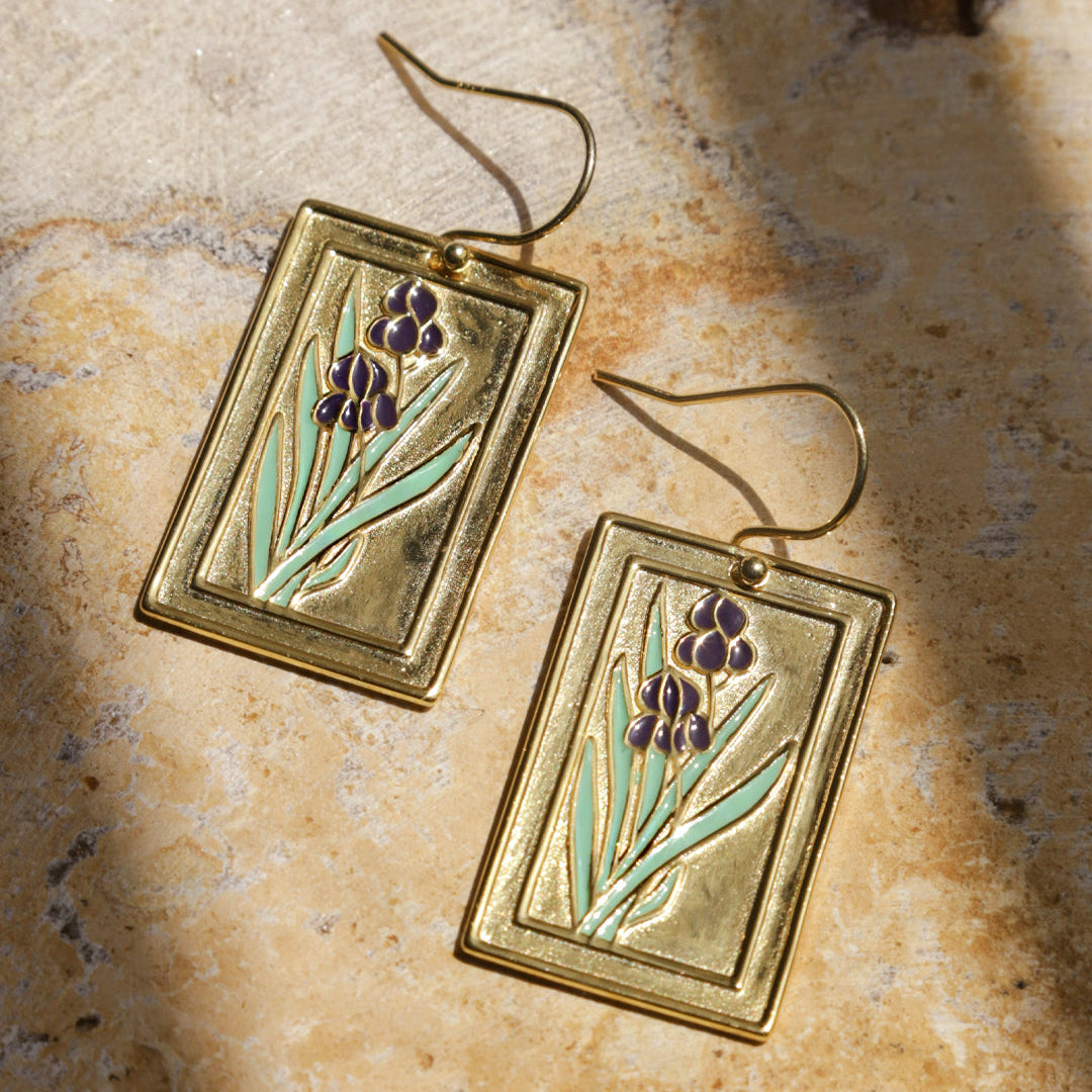 Black Iris Earrings