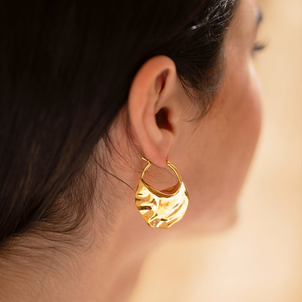 Hammered Leaf Earrings