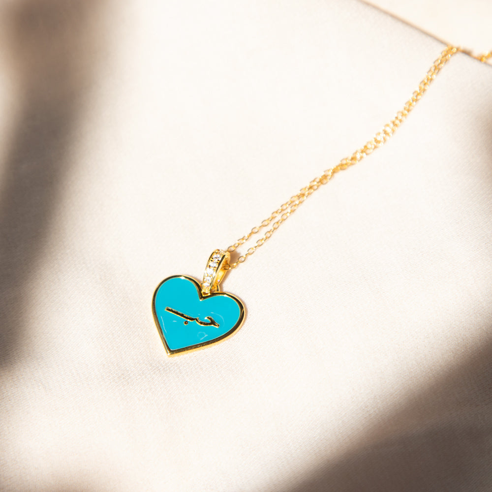 Blue Enamel Hubb (Love) Necklace