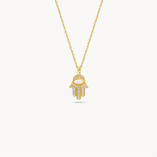 Opal Hamsa Necklace